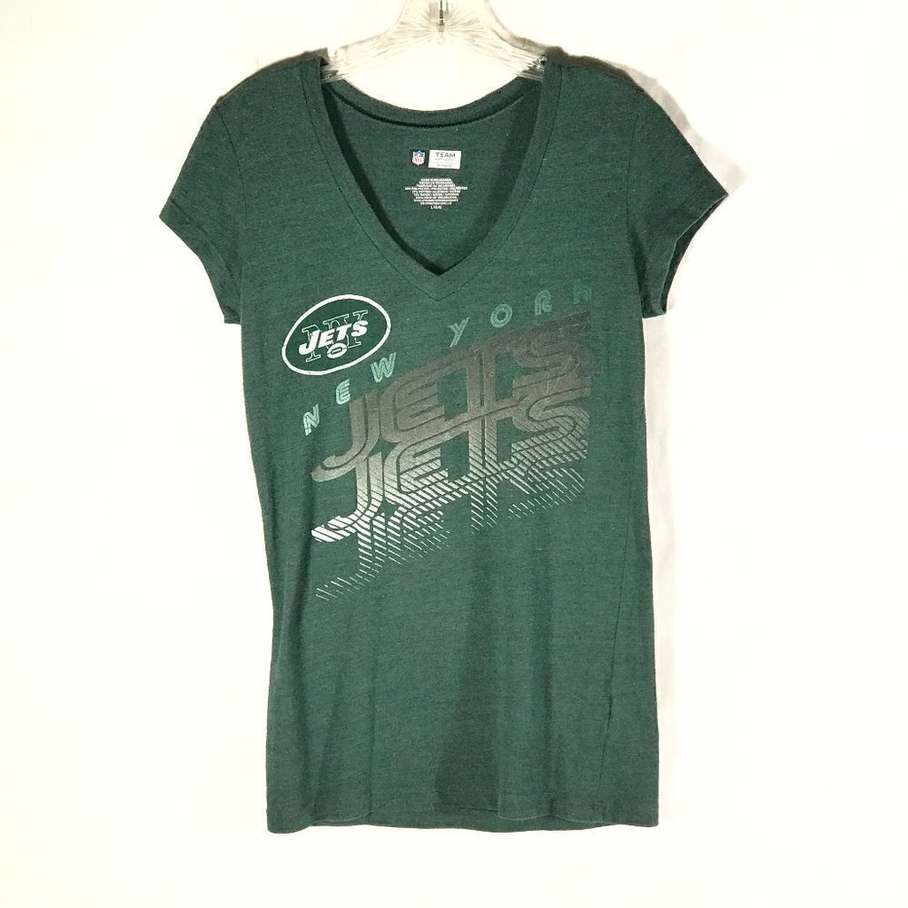 NFL Womens V Neck NY Jets Football Tee T Shirt